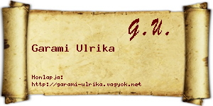 Garami Ulrika névjegykártya